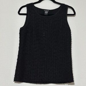 Ann Taylor Sleeveless Sparkling Tank Top‎ Sweater Black Size XS